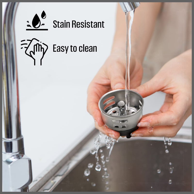 HIGHCRAFT 97733-2 Stainless Steel Junior Duo Strainer/Stopper (1.5 inch) Replacement Basket for Bar and Prep Sinks Drains pack of 2 - Image 4